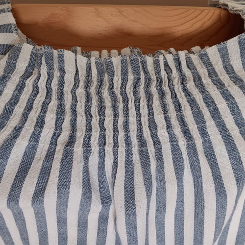Mini striped linen dress like new, one size, white and blue