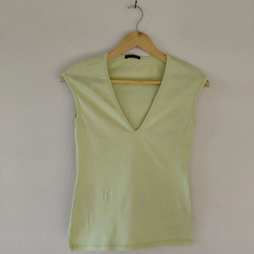 Sisley top, size S, 95% cotton, green