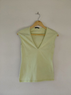 Sisley top, size S, 95% cotton, green