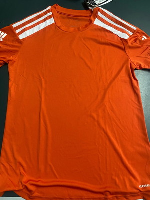 Adidas T-shirt new, orange, size S, boys' sportswear