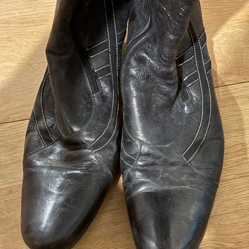 Leather cowboy boots Tsakiris Mallas used, size 42, black with gold