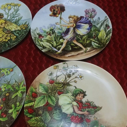 Wedgwood Gresham Flower Fairies Bone China Wall Plates like new, set of 10
