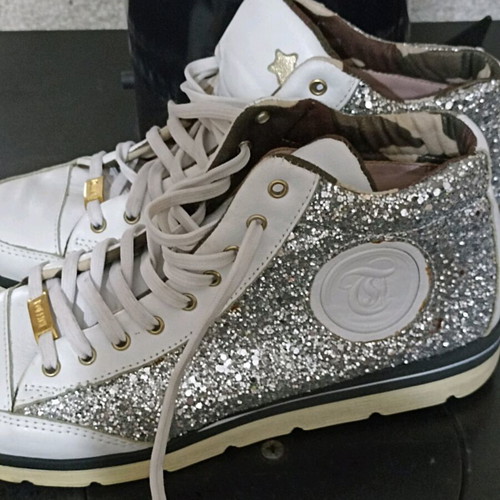Rollini leather boots like new size 38 with glitter
