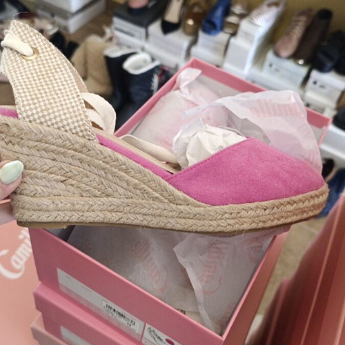 Pink platform espadrille