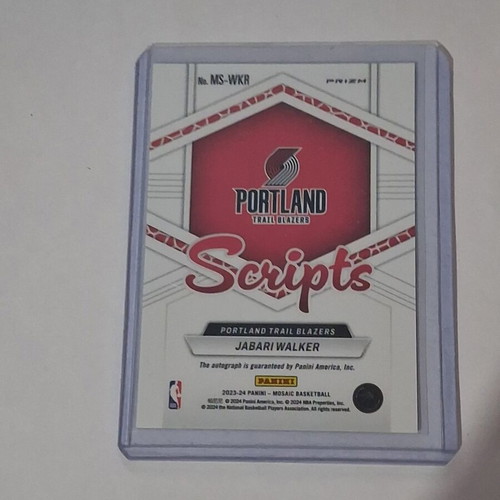 Jabari Walker Scripts autograph card
