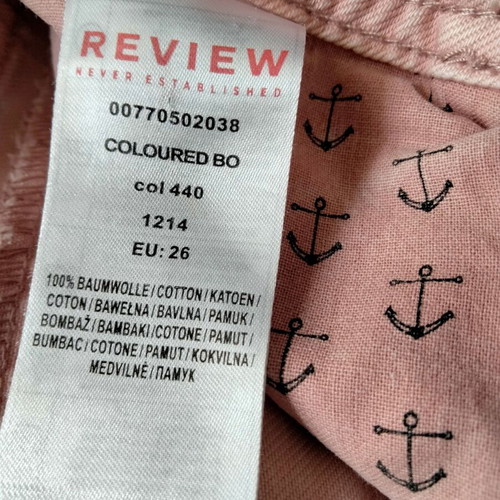 Review women's jeans like new, pink, slim fit