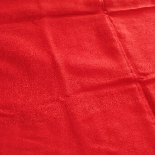 Red women's pashmina scarf with lachouri design and fringes, new