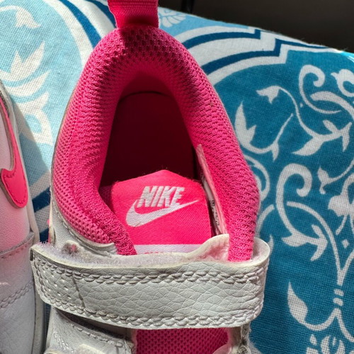 Nike kids athletic shoes like new, size 23, white and yellow