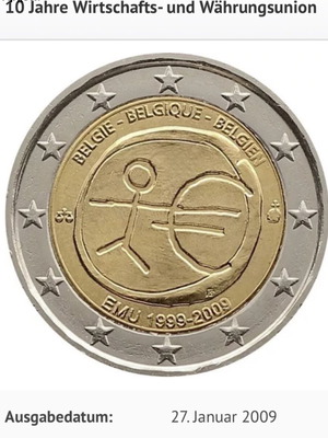 2 ευρώ Βέλγιο 2009 σαν καινούργιο