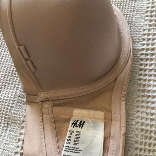 Strapless beige bra H&M 85C 38C with underwire used