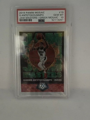 Κάρτα 2019 Panini Mosaic Giannis Jam Masters Green Mosaic PSA 10 νέα