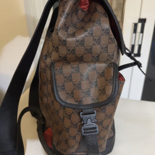 Sprayground DLXV Monte Carlo Skull Check Backpack like new, brown