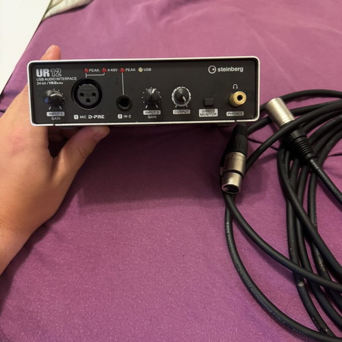 Rode NT1-A condenser microphone with Steinberg UR12 USB audio interface