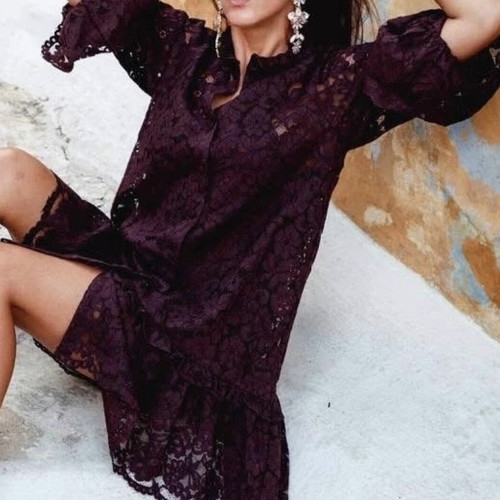 H&Mstudio lace dress new, burgundy red, small