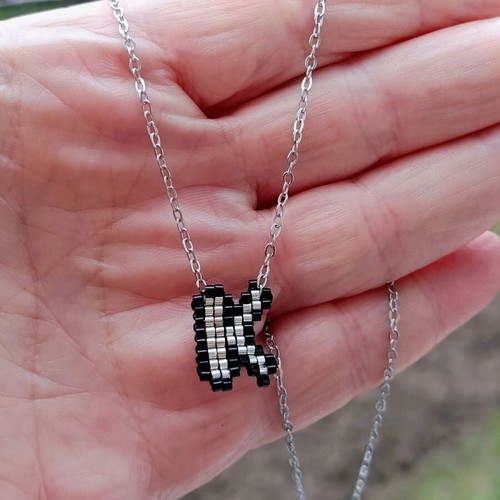 Handmade monogram necklace with Miyuki beads