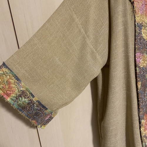 Kimono Intro costume new, beige with multicolor floral trims