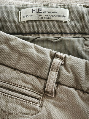 Chino pants Mango used, light khaki, size 34 USA 44 EUR