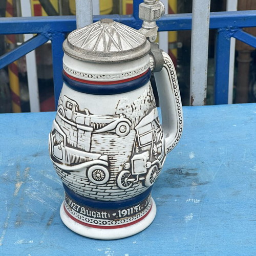 Avon Car Classics Ceramic Beer Stein 1979 used with Metal Lid