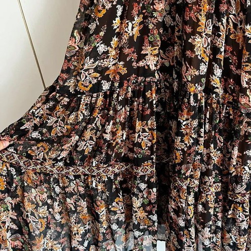 Zara Boho Flowy Maxi Dress like new, floral black multicolor