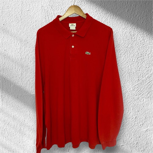 Lacoste long sleeve polo shirt like new, size L, red