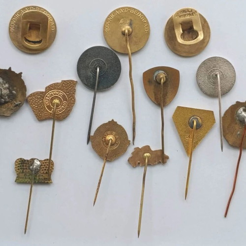 Yugoslavia Serbia King Alexander I Metal Stick Pin Badges Lot of 13 used