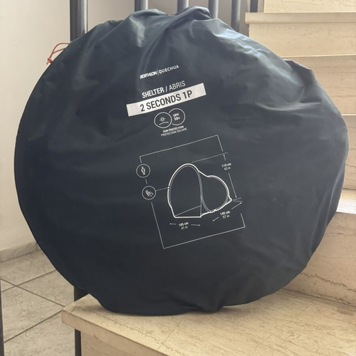 Quechua 2 Seconds 1P Pop-Up Sun Shelter like new, UPF 50+