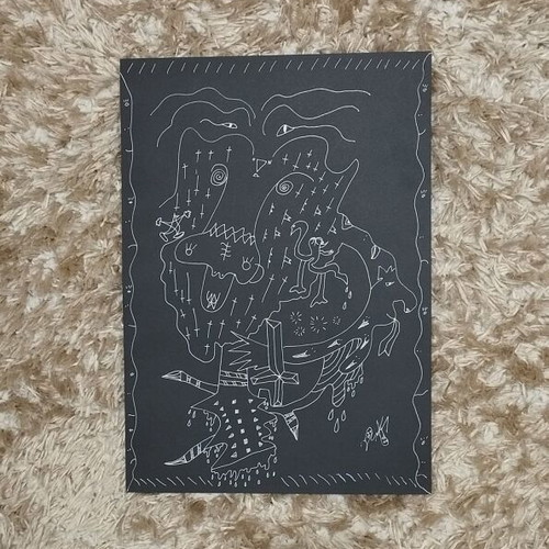 The Antichrist Original Artwork White Gel Pen on Black Paper