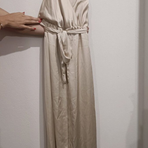 Satin gold evening dress like new