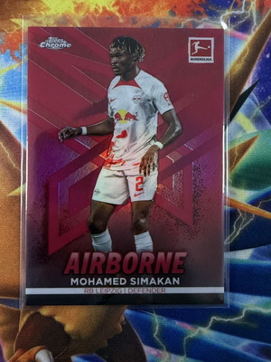 Mohamed Simakan Numbered 1/5 Airborne Topps Chrome Bundesliga RB Leipzig card