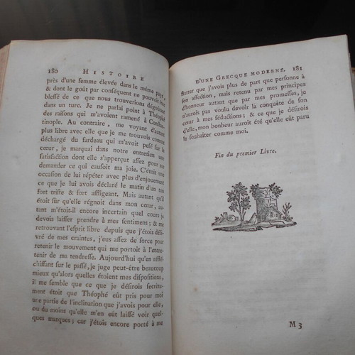 Histoire d'une Grecque book used, 18th century novel with engravings