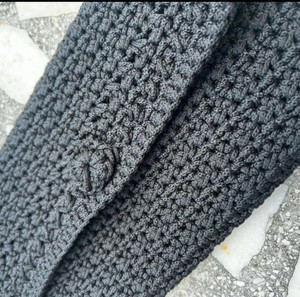 Handmade - Πλεκτή μαύρη τσάντα φάκελος