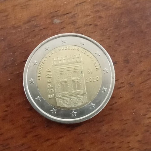 2 Euro Spain 2020 used coin