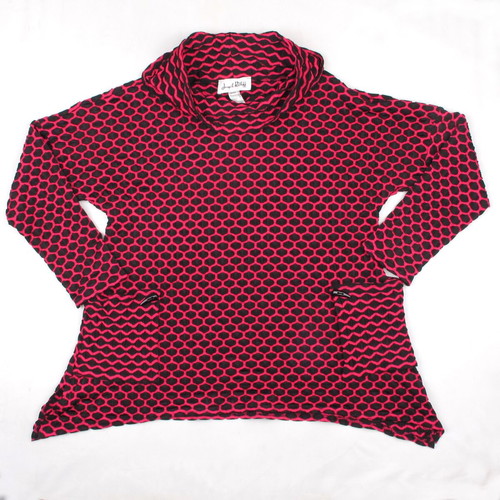 Joseph Ribkoff blouse size M like new, pink and black with collar and pockets