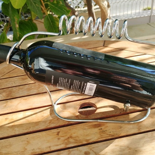 Vintage metal wine holder made of stainless steel like new
