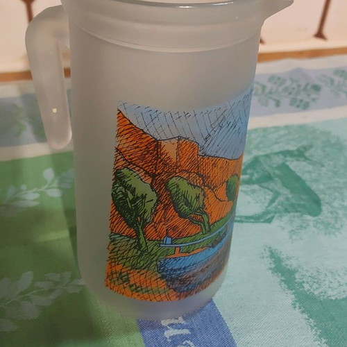 Large collectible pitcher with Samios signature like new