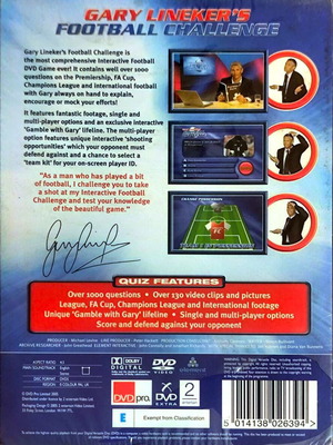 DVD game Gary Lineker's Football Challenge καινούργιο, χωρίς υπότιτλους