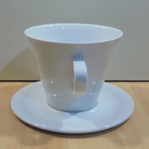 Dimello espresso coffee large promotional ceramic cup with saucer like new