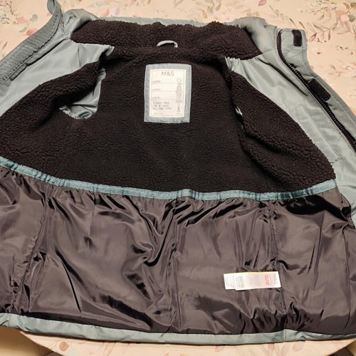 M&S Collection Parka with Hood 5-6 Years Like New, Grey Silver