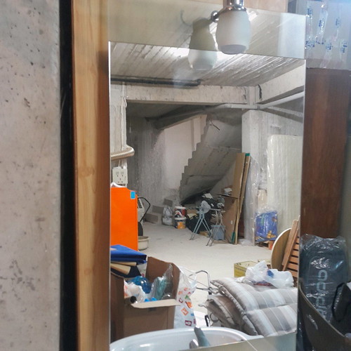 Bathroom cabinet used 85×55 white with faucet, sink and mirror