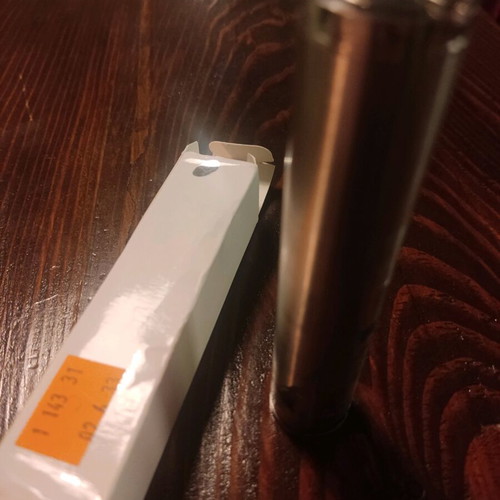 Mechanical mod stainless steel with engraved design and extension tube like new