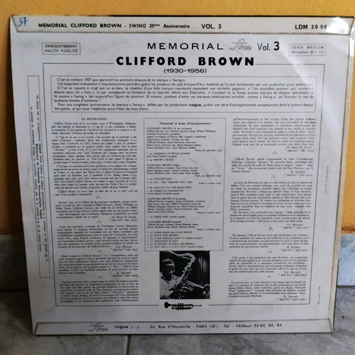 Clifford Brown Memorial Best of vinyl record used, jazz