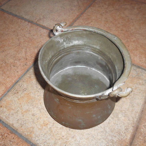 Copper ecclesiastical vessel for holy water used