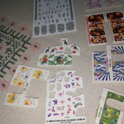 Nail tattoo stickers new, pack of 10 pieces