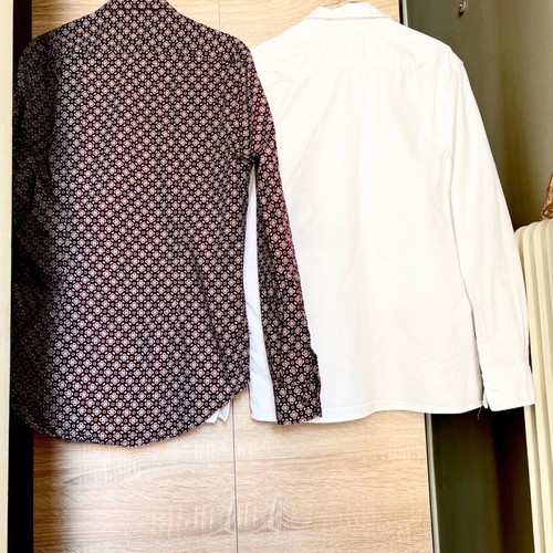 Zara shirts like new, white S/M and burgundy M, set of 2 pieces