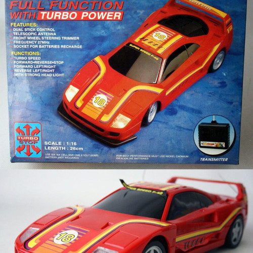 Vintage Porsche F40 Super Racer remote control 1:16 new Well Tech