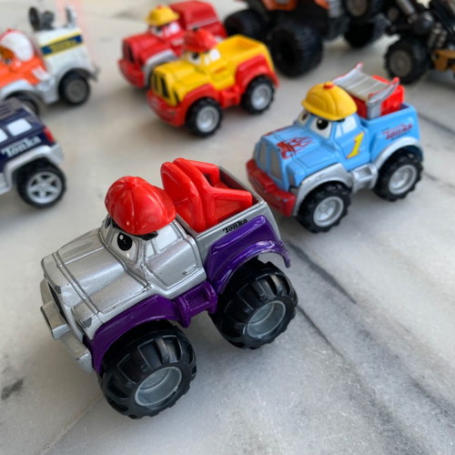 Metallic toy cars Tonka Hasbro and DC Comics used