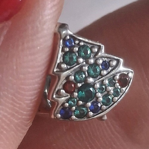 Pandora charm decorated with zircon stones the magic of Christmas like new