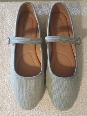 Ballerina shoes Primark turquoise denim size 40 new