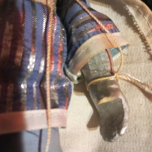 Vintage knight marionette used with broken hand