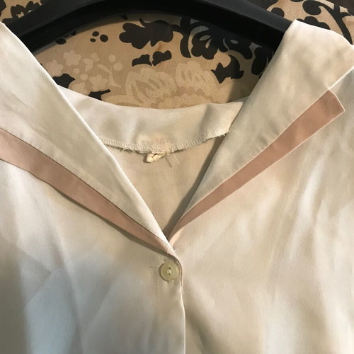 Sheer blouse white beige, like new, sizes L/XL